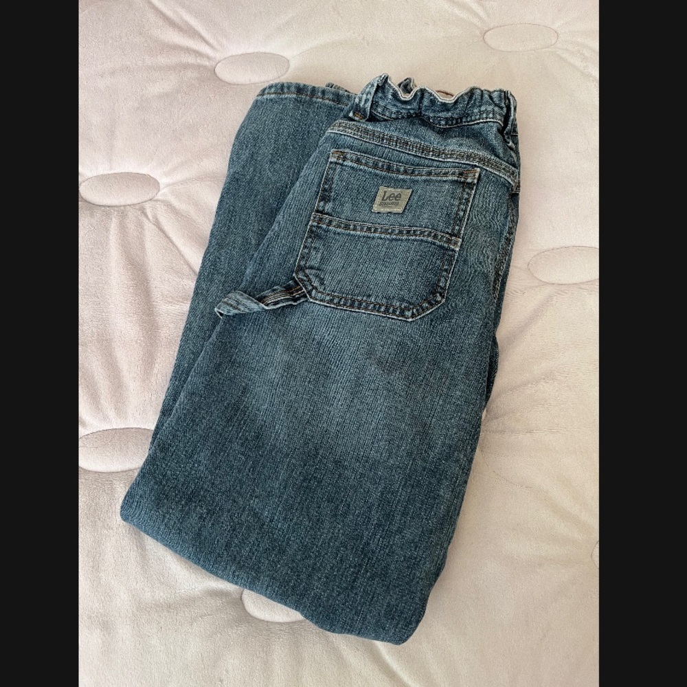 vintage lee carpenter straight leg blue jeans
